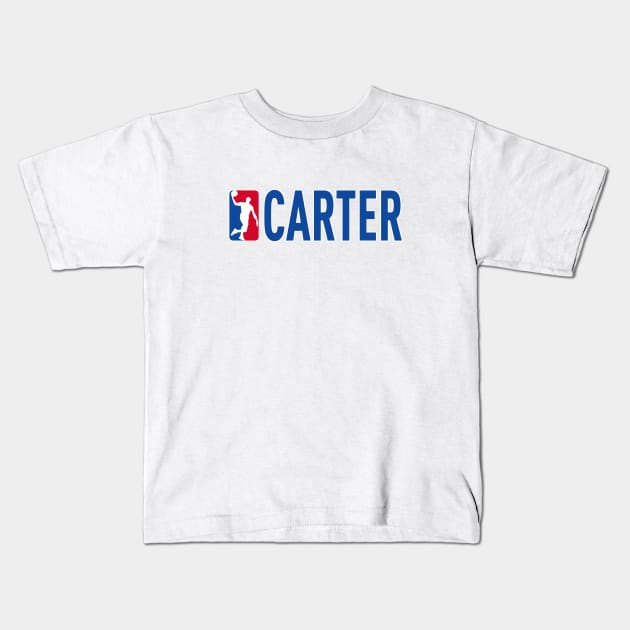 Carter NBA Basketball Custom Player Your Name T-Shirt Kids T-Shirt by Baseball Your Name